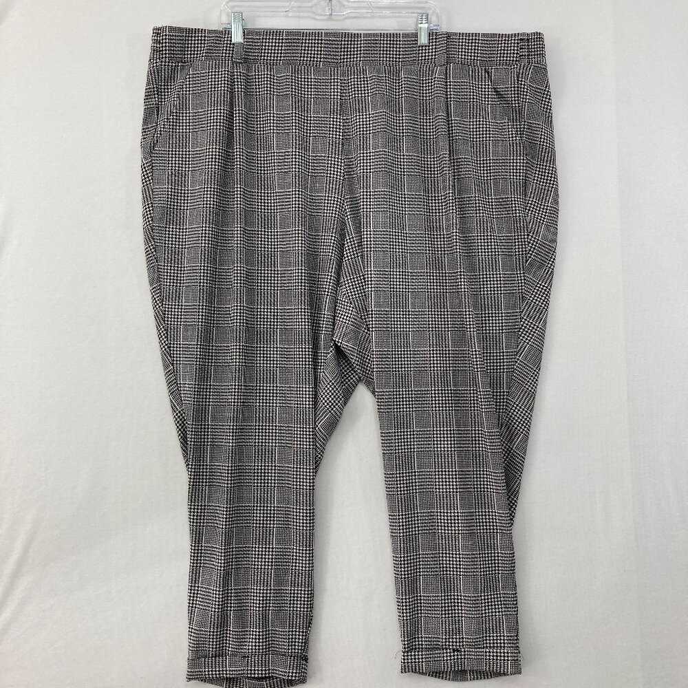 New Torrid size 4X Plaid Micro Houndstooth Stretch Pull-on Ankle Pants Preppy